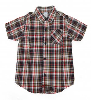 Kids checkered pattern shirt with collar