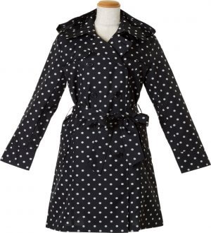 Ladies Pattern Trench Coat Dots