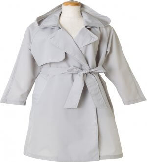 Ladies Belted Gown Trench Coat in Grey